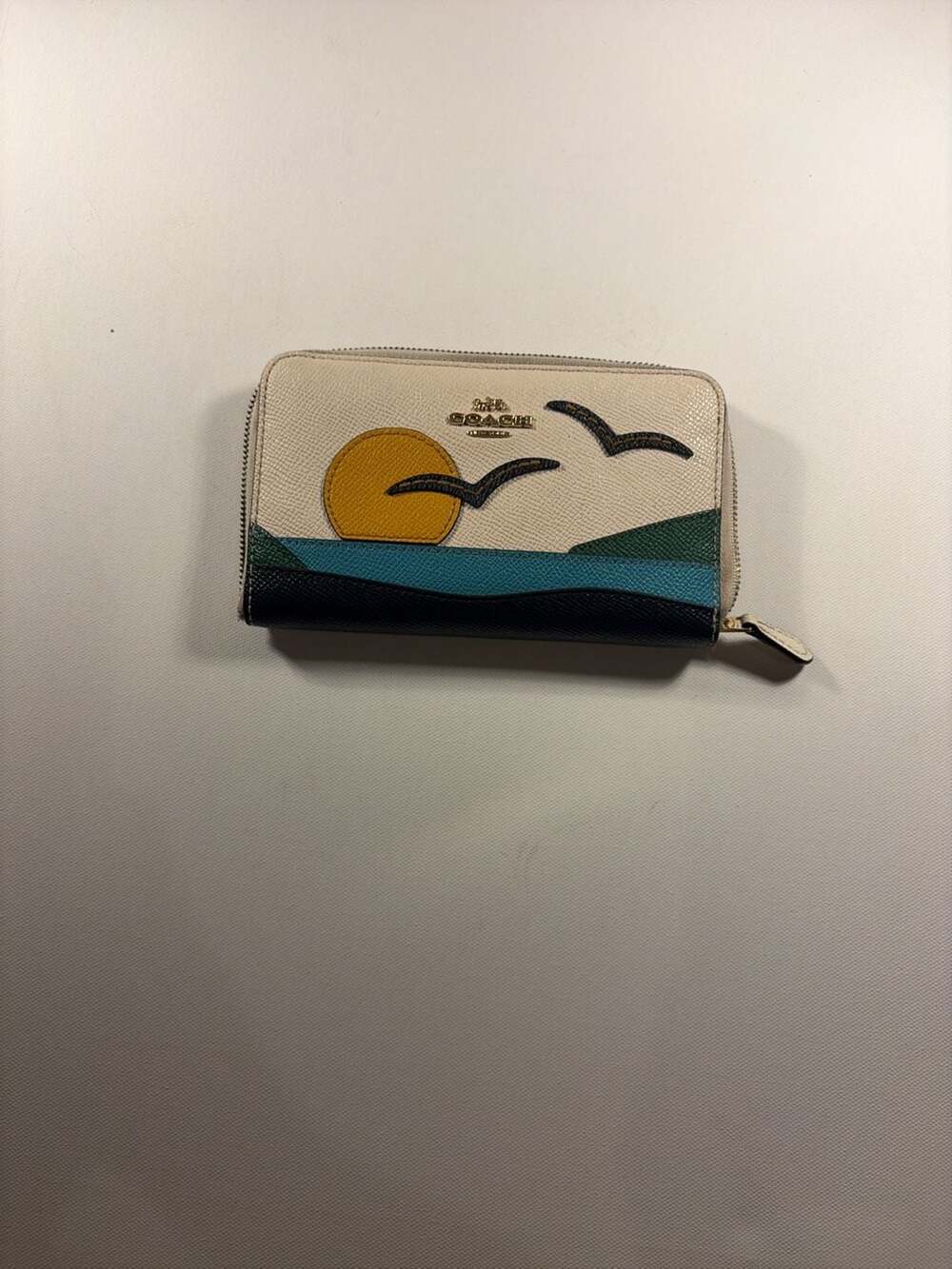 Coach Medium ID Zip Wallet Night Desert Postcard